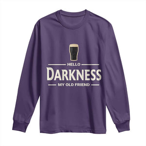 Hello Darkness My Old Friend Funny Stout Beer Lover Long Sleeve Shirt Craft Brew Fans TS02 Purple Print Your Wear