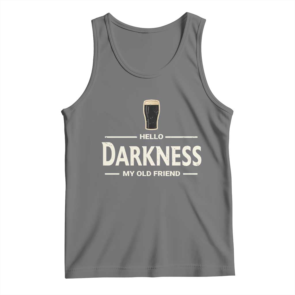Hello Darkness My Old Friend Funny Stout Beer Lover Tank Top Craft Brew Fans TS02 Black Heather Print Your Wear