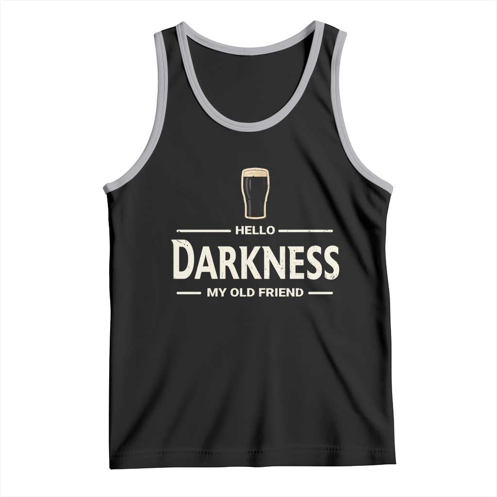 Hello Darkness My Old Friend Funny Stout Beer Lover Tank Top Craft Brew Fans TS02 Black Athletic Heather Print Your Wear