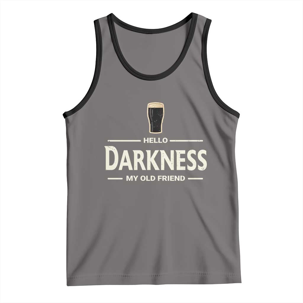 Hello Darkness My Old Friend Funny Stout Beer Lover Tank Top Craft Brew Fans TS02 Deep Heather Black Print Your Wear