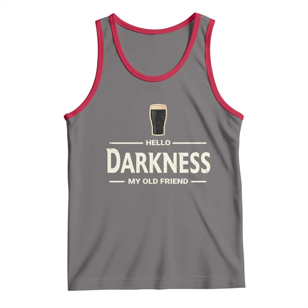 Hello Darkness My Old Friend Funny Stout Beer Lover Tank Top Craft Brew Fans TS02 Deep Heather Red Print Your Wear