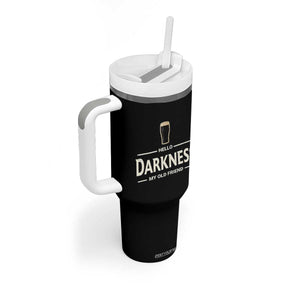 Hello Darkness My Old Friend Funny Stout Beer Lover Tumbler With Handle Craft Brew Fans TS02 Print Your Wear