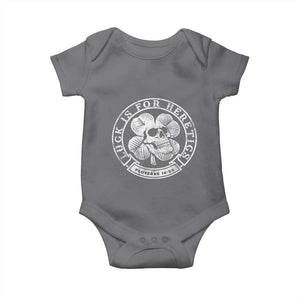 Lucky Is For Heretics Skull Shamrock Baby Onesie Proverbs 16:33 Christian St Patricks Day Statement TS02 Charcoal Print Your Wear