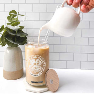 Lucky Is For Heretics Skull Shamrock Glass Can Proverbs 16:33 Christian St Patricks Day Statement