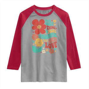 The Only Thing More Powerful Than Hate Is Love Raglan Shirt Retro Floral Boho Bunny Inspirational Statement TS02 Sport Gray Red Print Your Wear