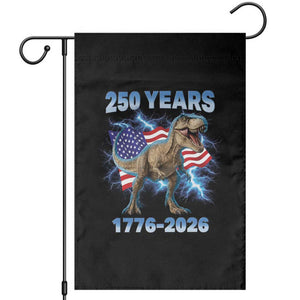 Funny Patriotic Dino Rex 250 Years 1776 2026 Garden Flag Dinosaur USA Flag America 250th Anniversary Celebration TS02 Black Print Your Wear