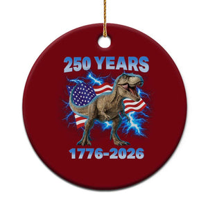 Funny Patriotic Dino Rex 250 Years 1776 2026 Ceramic Ornament Dinosaur USA Flag America 250th Anniversary Celebration TS02 1pc Red Print Your Wear