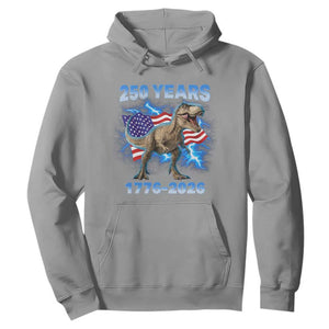 Funny Patriotic Dino Rex 250 Years 1776 2026 Hoodie Dinosaur USA Flag America 250th Anniversary Celebration TS02 Sport Gray Print Your Wear