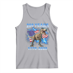 Funny Patriotic Dino Rex 250 Years 1776 2026 Tank Top Dinosaur USA Flag America 250th Anniversary Celebration TS02 Athletic Heather Print Your Wear