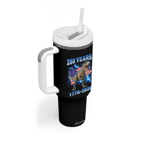 Funny Patriotic Dino Rex 250 Years 1776 2026 Tumbler With Handle Dinosaur USA Flag America 250th Anniversary Celebration TS02 Print Your Wear