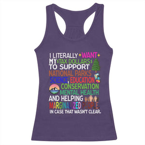 I Literally Want My Tax Dollars To Support National Park Racerback Tank Top TS02 Purple Print Your Wear