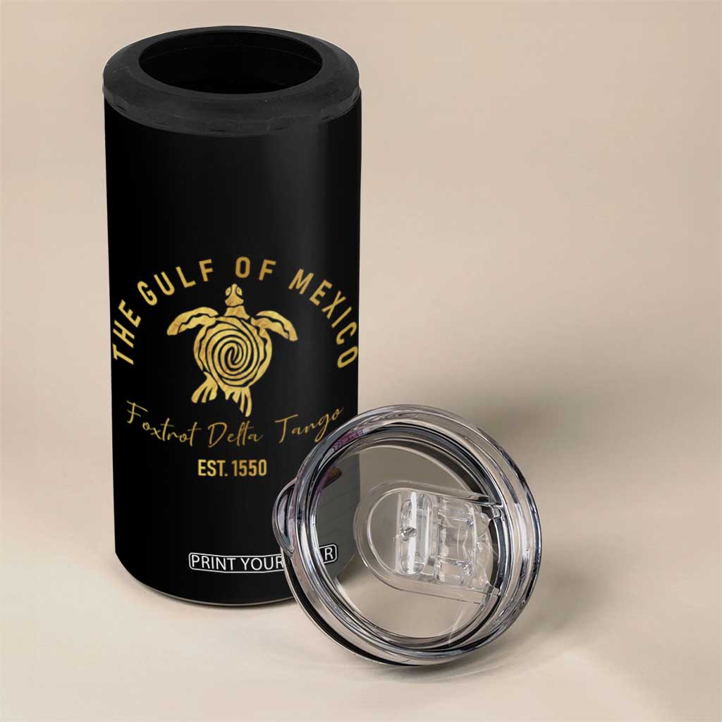 Gulf Of Mexico Turtle 4 in 1 Can Cooler Tumbler Foxtrots Deltas Tangos TS02 Print Your Wear