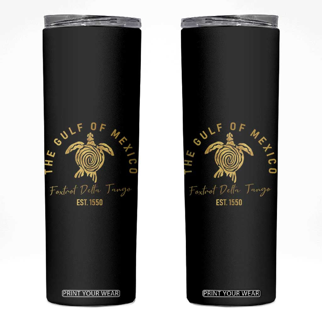 Gulf Of Mexico Turtle Skinny Tumbler Foxtrots Deltas Tangos TS02 Black Print Your Wear