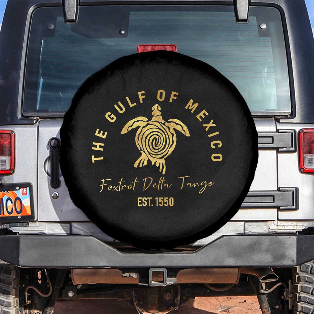 Gulf Of Mexico Turtle Spare Tire Cover Foxtrots Deltas Tangos TS02 No hole Black Print Your Wear