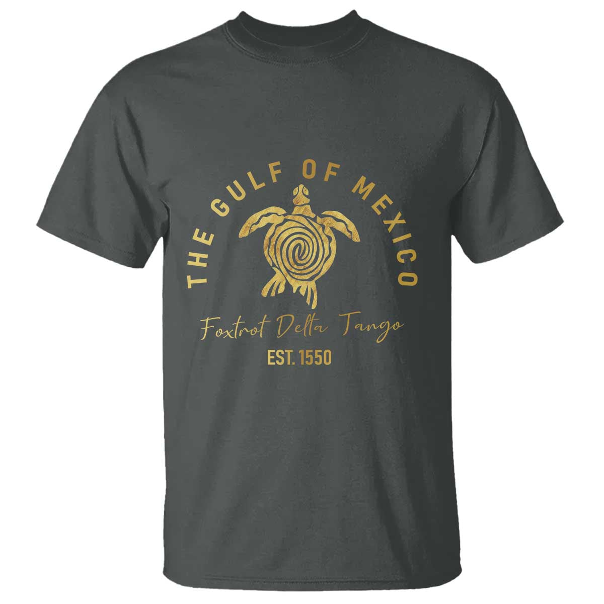Gulf Of Mexico Turtle T Shirt Foxtrots Deltas Tangos TS02 Dark Heather Print Your Wear