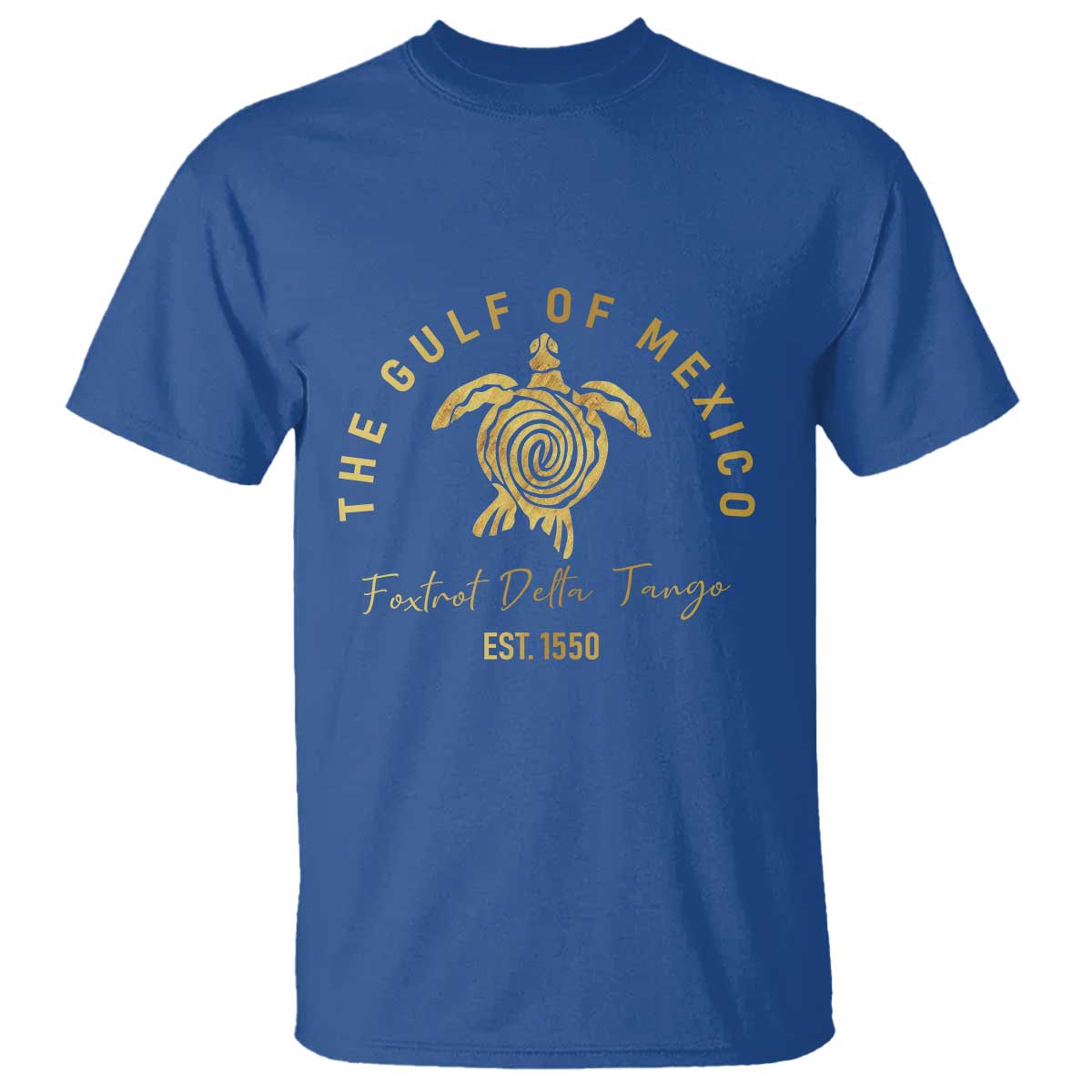 Gulf Of Mexico Turtle T Shirt Foxtrots Deltas Tangos TS02 Royal Blue Print Your Wear