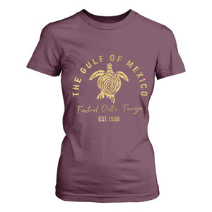 Gulf Of Mexico Turtle T Shirt For Women Foxtrots Deltas Tangos TS02 Maroon Print Your Wear