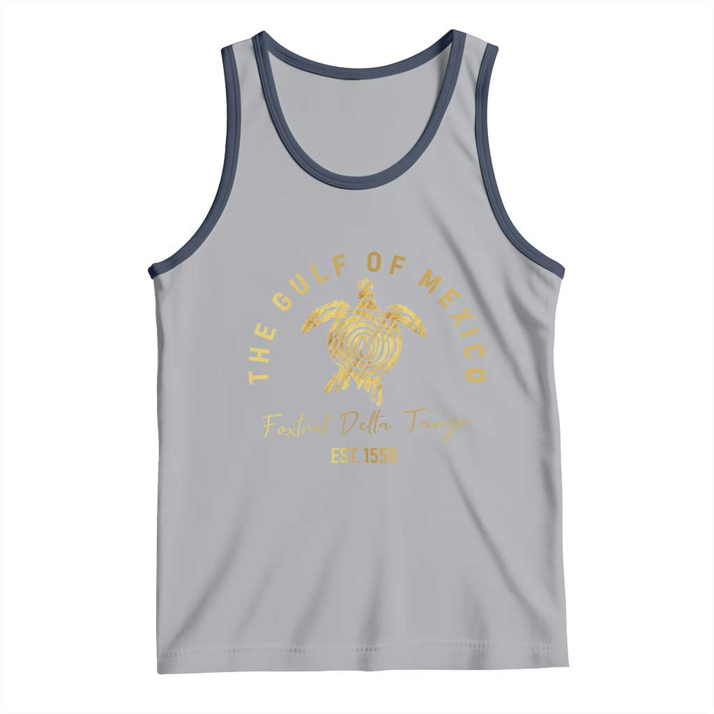 Gulf Of Mexico Turtle Tank Top Foxtrots Deltas Tangos TS02 Athletic Heather Navy Print Your Wear