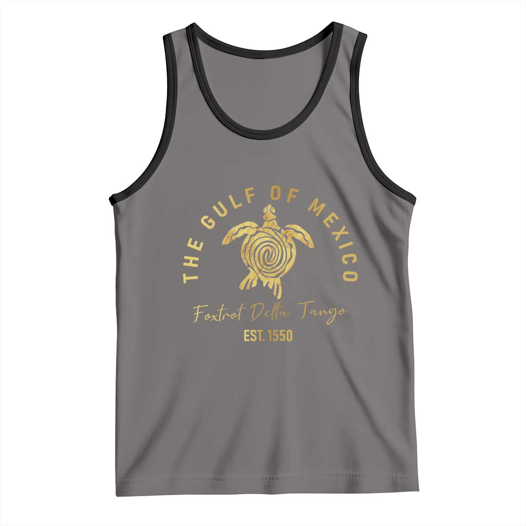 Gulf Of Mexico Turtle Tank Top Foxtrots Deltas Tangos TS02 Deep Heather Black Print Your Wear