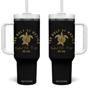 Gulf Of Mexico Turtle Tumbler With Handle Foxtrots Deltas Tangos TS02 One Size: 40 oz Black Print Your Wear