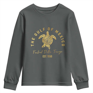 Gulf Of Mexico Turtle Youth Sweatshirt Foxtrots Deltas Tangos TS02 Dark Heather Print Your Wear