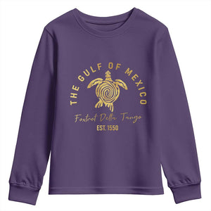 Gulf Of Mexico Turtle Youth Sweatshirt Foxtrots Deltas Tangos TS02 Purple Print Your Wear