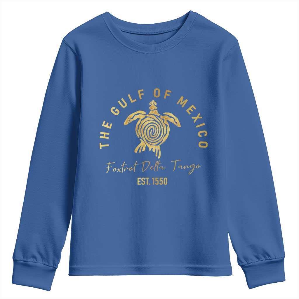 Gulf Of Mexico Turtle Youth Sweatshirt Foxtrots Deltas Tangos TS02 Royal Blue Print Your Wear