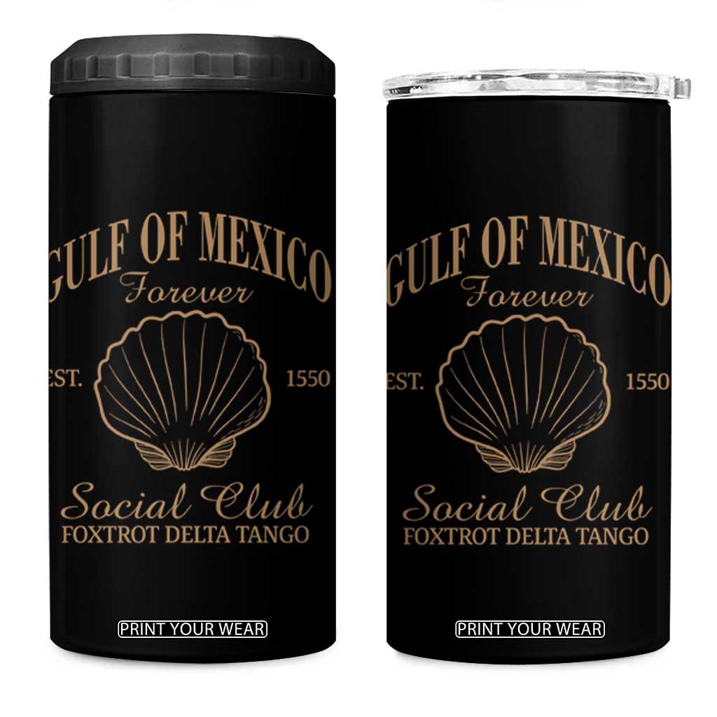 Gulf Of Mexico 4 in 1 Can Cooler Tumbler Foxtrot Delta Tango FDT Resist TS02 One Size: 16 oz Black Print Your Wear