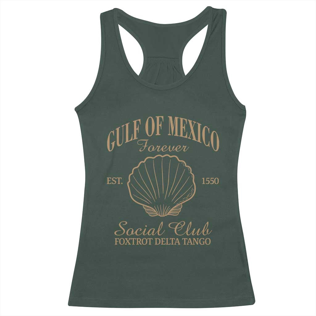 Gulf Of Mexico Racerback Tank Top Foxtrot Delta Tango FDT Resist TS02 Dark Forest Green Print Your Wear