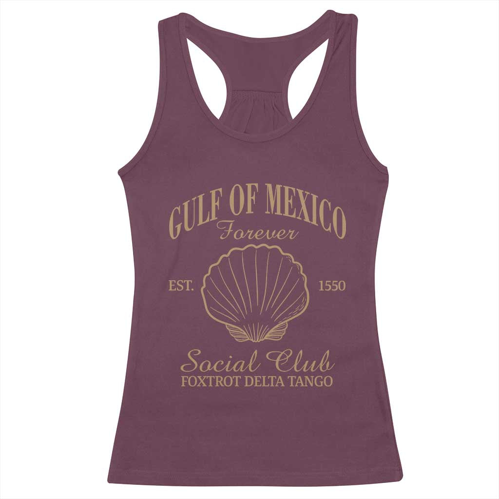 Gulf Of Mexico Racerback Tank Top Foxtrot Delta Tango FDT Resist TS02 Maroon Print Your Wear