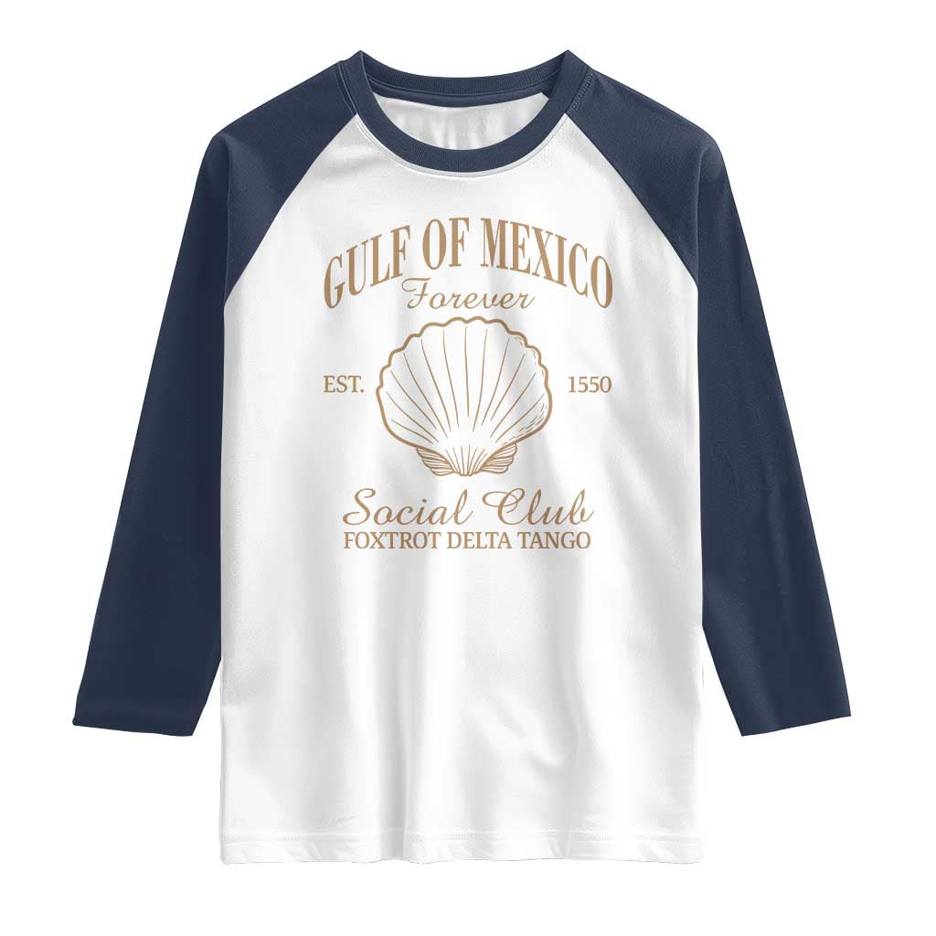 Gulf Of Mexico Raglan Shirt Foxtrot Delta Tango FDT Resist TS02 White Navy Print Your Wear