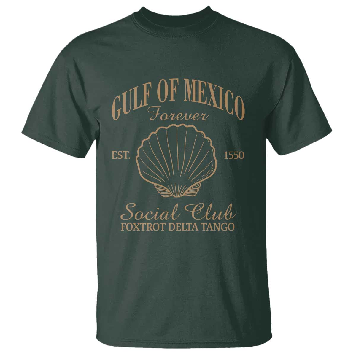 Gulf Of Mexico T Shirt Foxtrot Delta Tango FDT Resist TS02 Dark Forest Green Print Your Wear