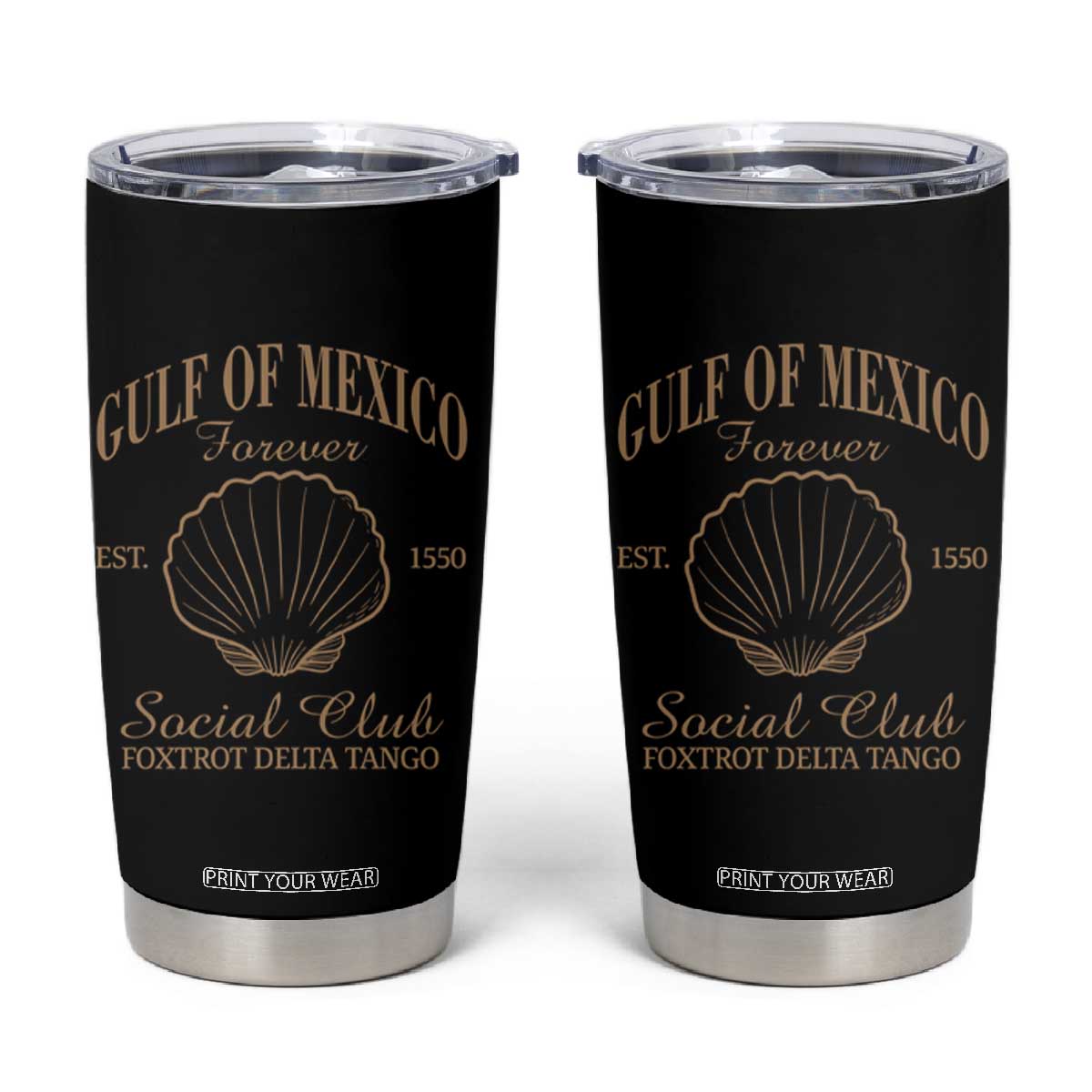 Gulf Of Mexico Tumbler Cup Foxtrot Delta Tango FDT Resist TS02 Black Print Your Wear