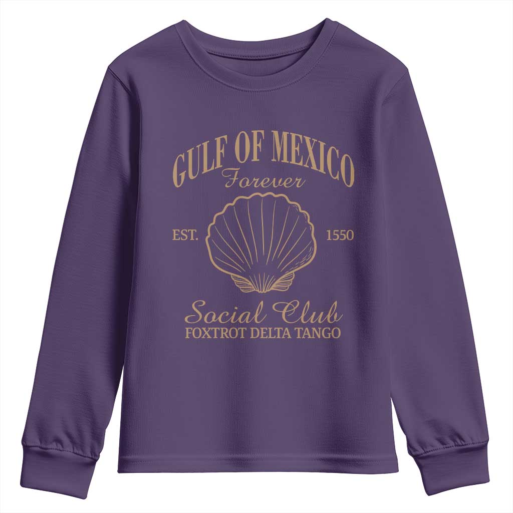 Gulf Of Mexico Youth Sweatshirt Foxtrot Delta Tango FDT Resist TS02 Purple Print Your Wear