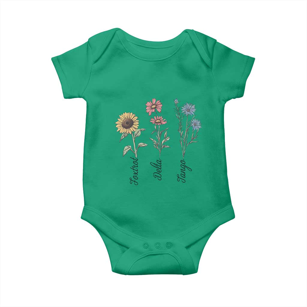 Floral FDT Foxtrot Delta Tango Baby Onesie Funny Offensive Retro TS02 Irish Green Print Your Wear