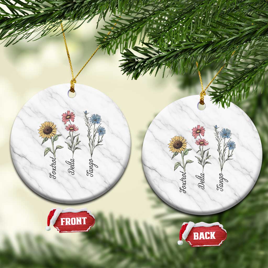 Floral FDT Foxtrot Delta Tango Ceramic Ornament Funny Offensive Retro TS02 1pc White Marble Print Your Wear