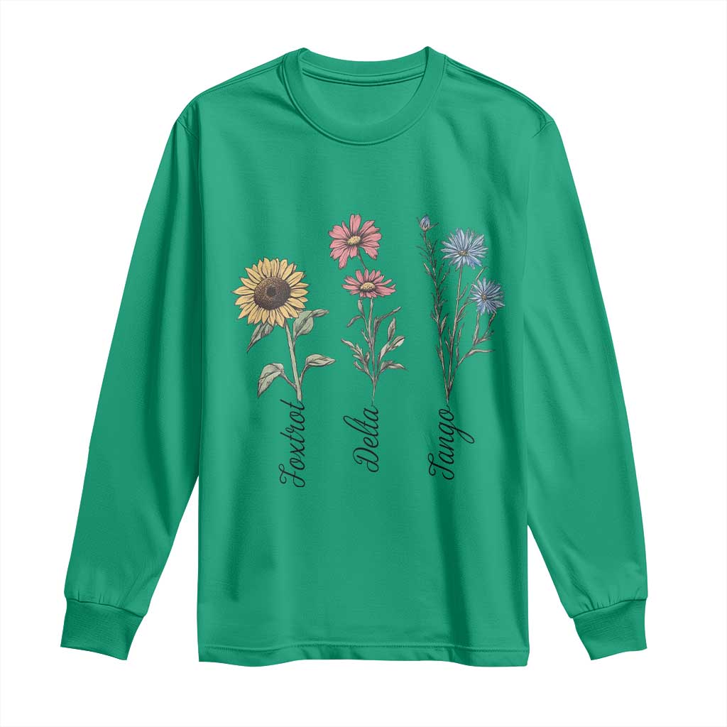 Floral FDT Foxtrot Delta Tango Long Sleeve Shirt Funny Offensive Retro TS02 Irish Green Print Your Wear