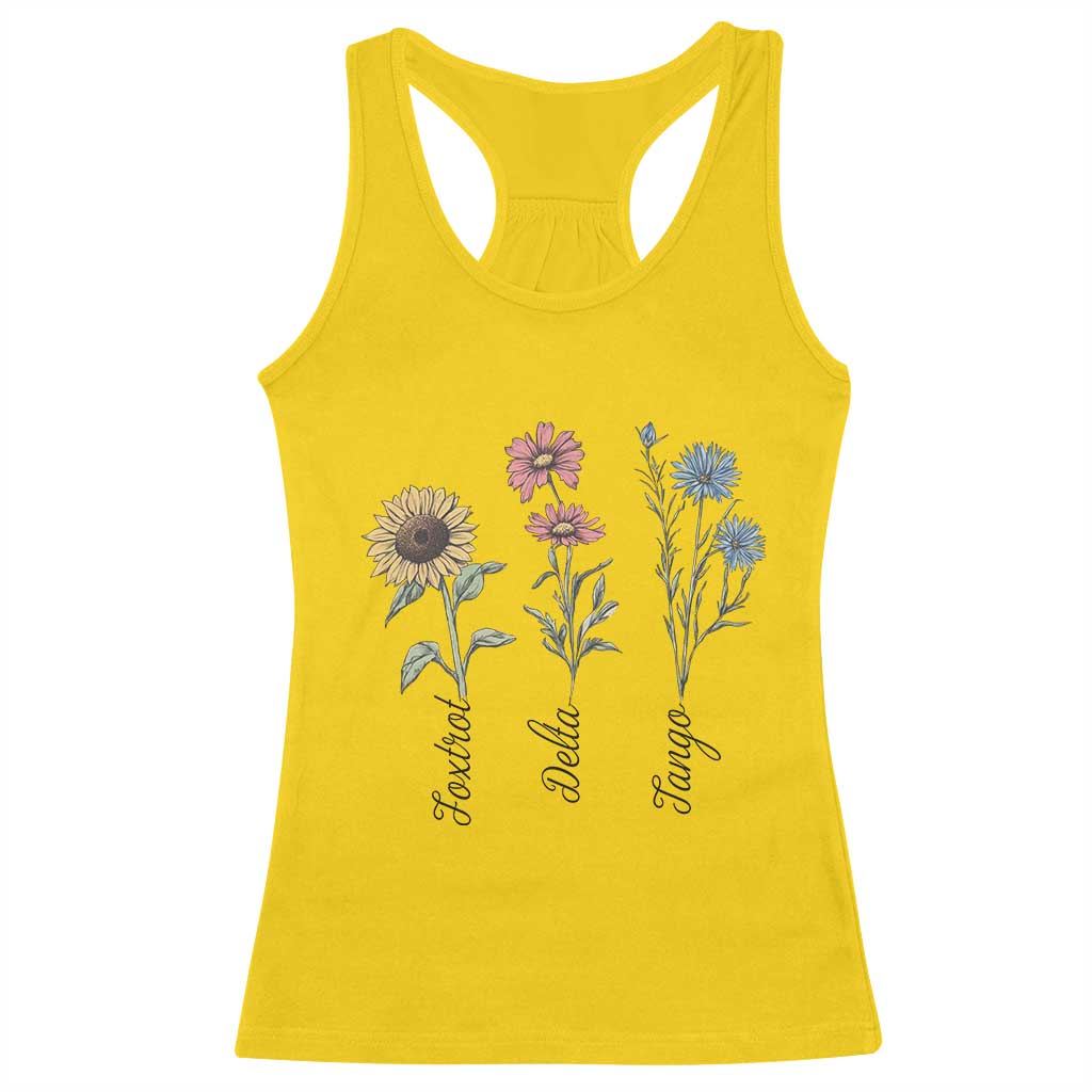 Floral FDT Foxtrot Delta Tango Racerback Tank Top Funny Offensive Retro TS02 Daisy Print Your Wear