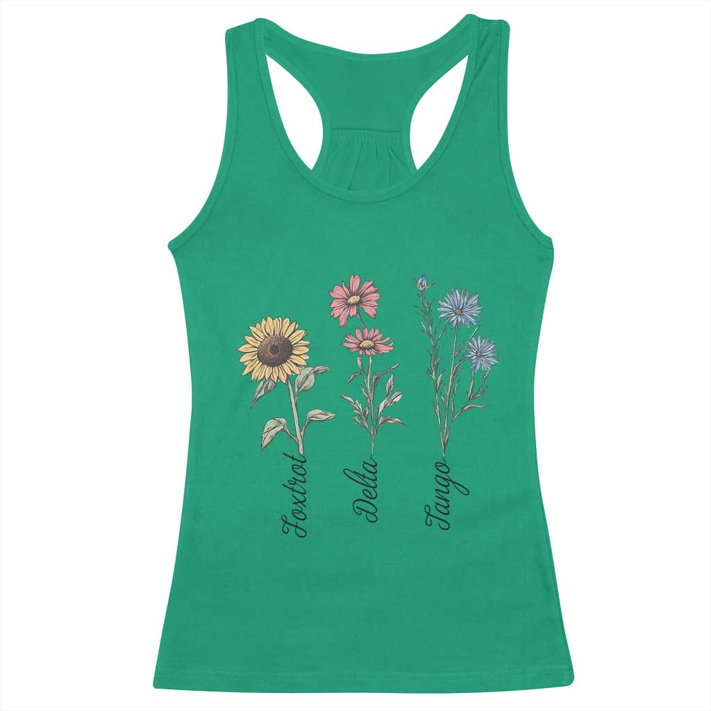 Floral FDT Foxtrot Delta Tango Racerback Tank Top Funny Offensive Retro TS02 Irish Green Print Your Wear