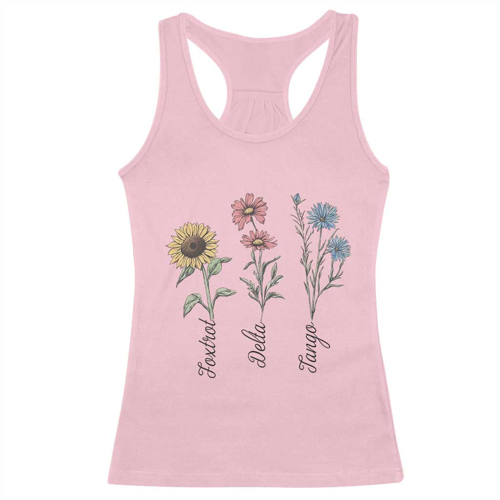 Floral FDT Foxtrot Delta Tango Racerback Tank Top Funny Offensive Retro TS02 Light Pink Print Your Wear