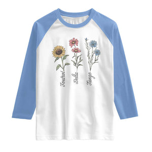 Floral FDT Foxtrot Delta Tango Raglan Shirt Funny Offensive Retro TS02 White Carolina Blue Print Your Wear