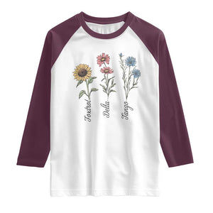 Floral FDT Foxtrot Delta Tango Raglan Shirt Funny Offensive Retro TS02 White Maroon Print Your Wear