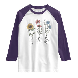 Floral FDT Foxtrot Delta Tango Raglan Shirt Funny Offensive Retro TS02 White Purple Print Your Wear