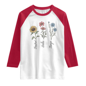 Floral FDT Foxtrot Delta Tango Raglan Shirt Funny Offensive Retro TS02 White Red Print Your Wear