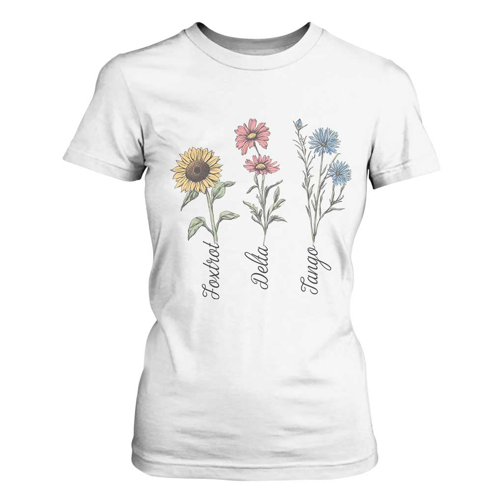 Floral FDT Foxtrot Delta Tango T Shirt For Women Funny Offensive Retro TS02 White Print Your Wear