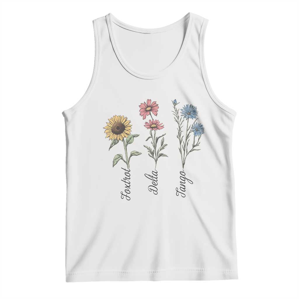 Floral FDT Foxtrot Delta Tango Tank Top Funny Offensive Retro TS02 White Print Your Wear