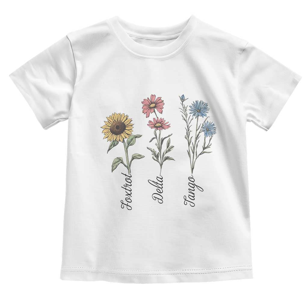 Floral FDT Foxtrot Delta Tango Toddler T Shirt Funny Offensive Retro TS02 White Print Your Wear