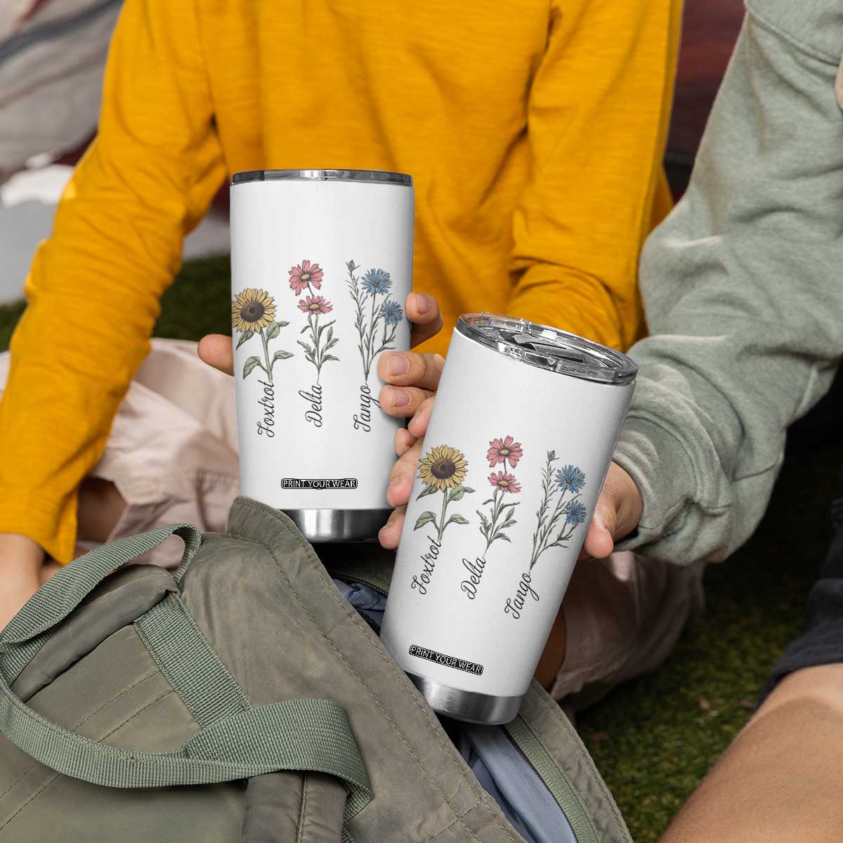 Floral FDT Foxtrot Delta Tango Tumbler Cup Funny Offensive Retro TS02 Print Your Wear