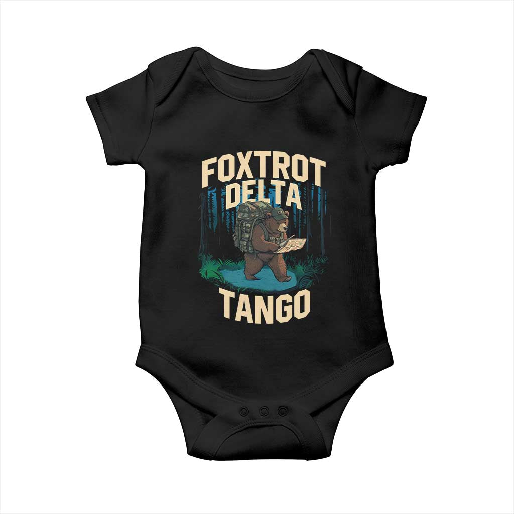 Foxtrots Deltas Tangos Funny Bear Resist Baby Onesie Protect Our National Parks TS02 Black Print Your Wear