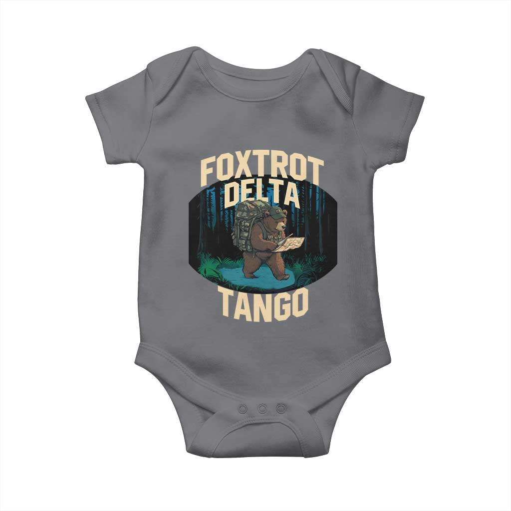 Foxtrots Deltas Tangos Funny Bear Resist Baby Onesie Protect Our National Parks TS02 Charcoal Print Your Wear
